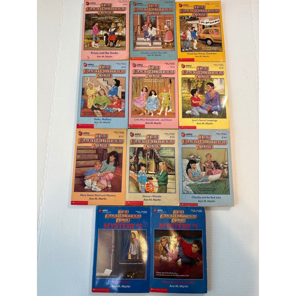 The Baby-Sitters Club Books Ann M Martin Scholastic Pbks Lot 11-19 and Mysteries